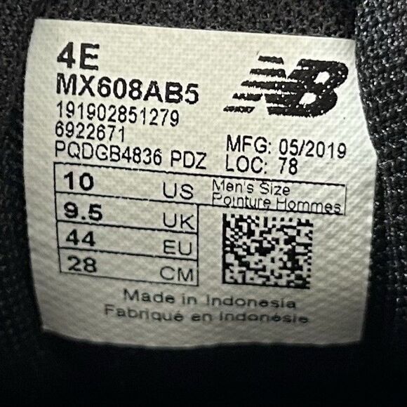 New Balance 608v5 MX608AB5 Mens Size 10 4E  Black Athletic Walking Shoes Used main image 10